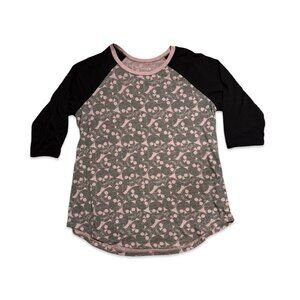 Torrid Faded Purple and Black Skull Graphic Baseball Tee - Size 1X